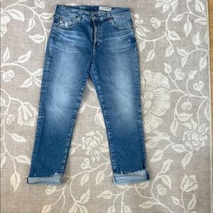 Ag Adriano Goldschmied Blue Ankle Cropped Jeans